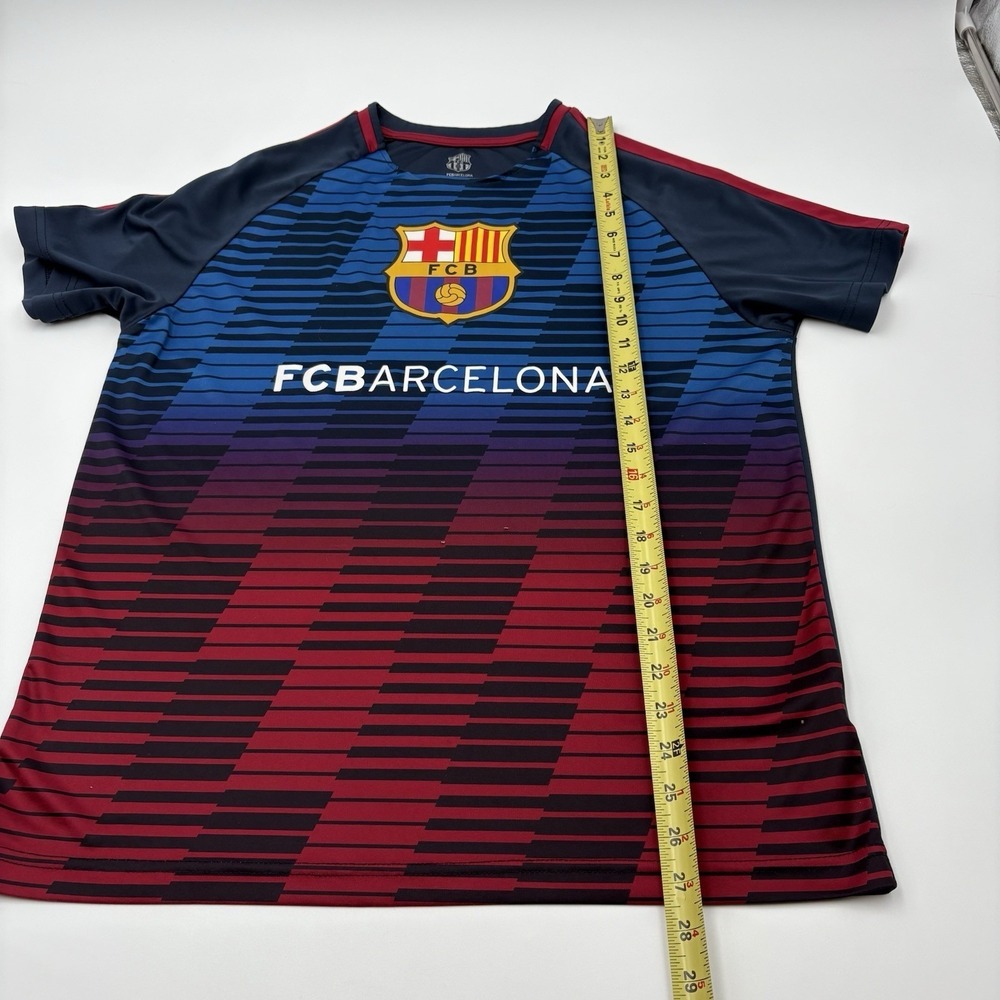 HKY FC Barcelona Mens Large Training Soccer Jersey Blue Red Short Sleeve - Picture 4 of 14